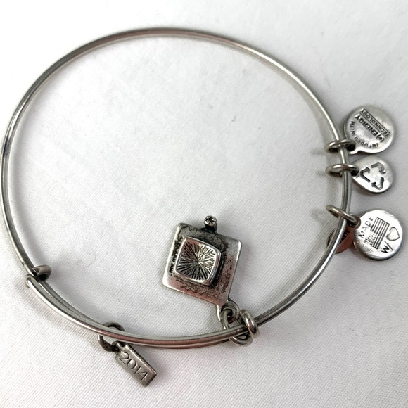 Alex & Ani Grad Cap Charm Bracelet - Silver Plated, Expands 2”- 3.5” - Picture 2 of 3